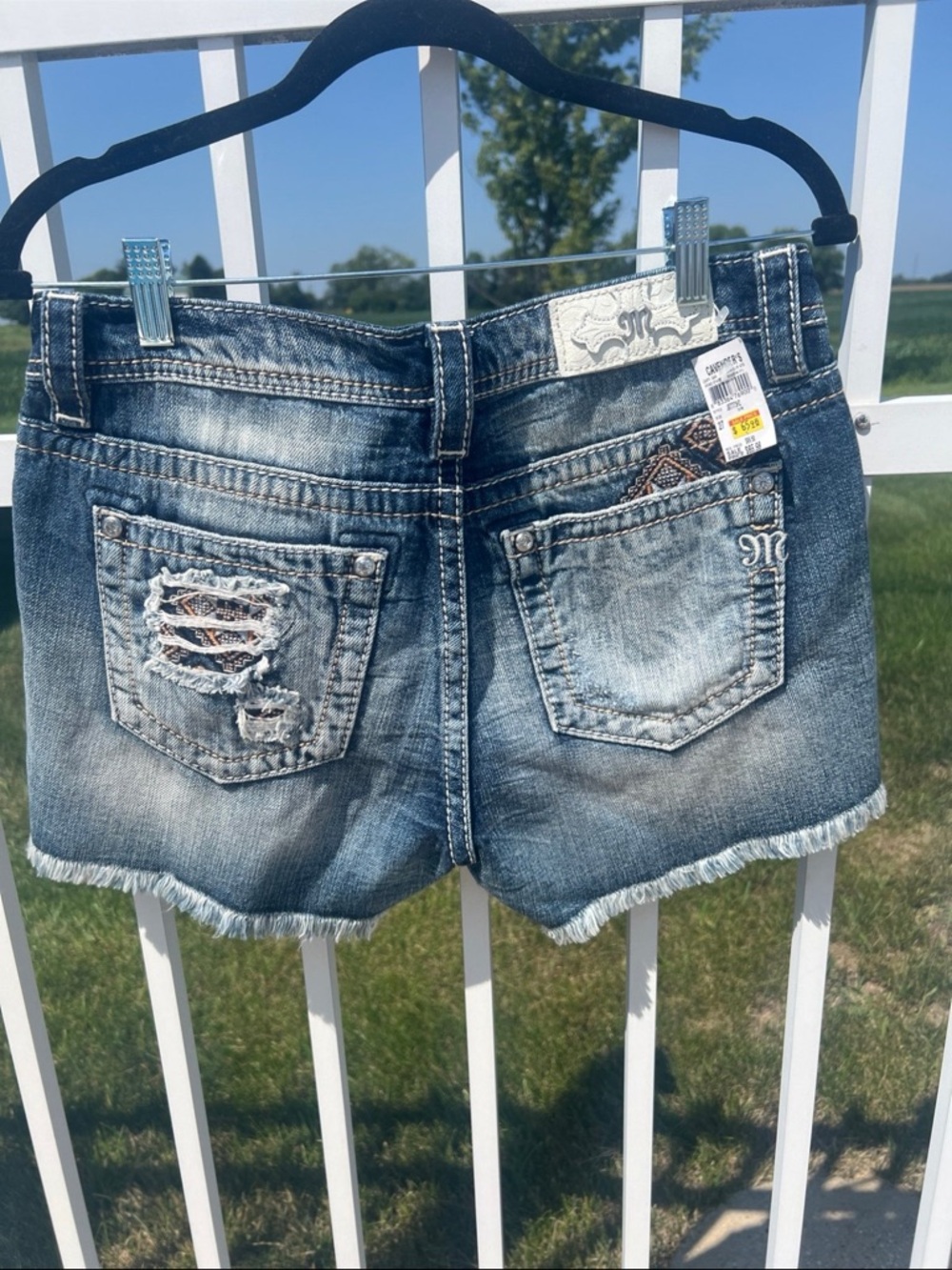 New with tags Miss Me Light Blue Distressed Denim Jean Shorts